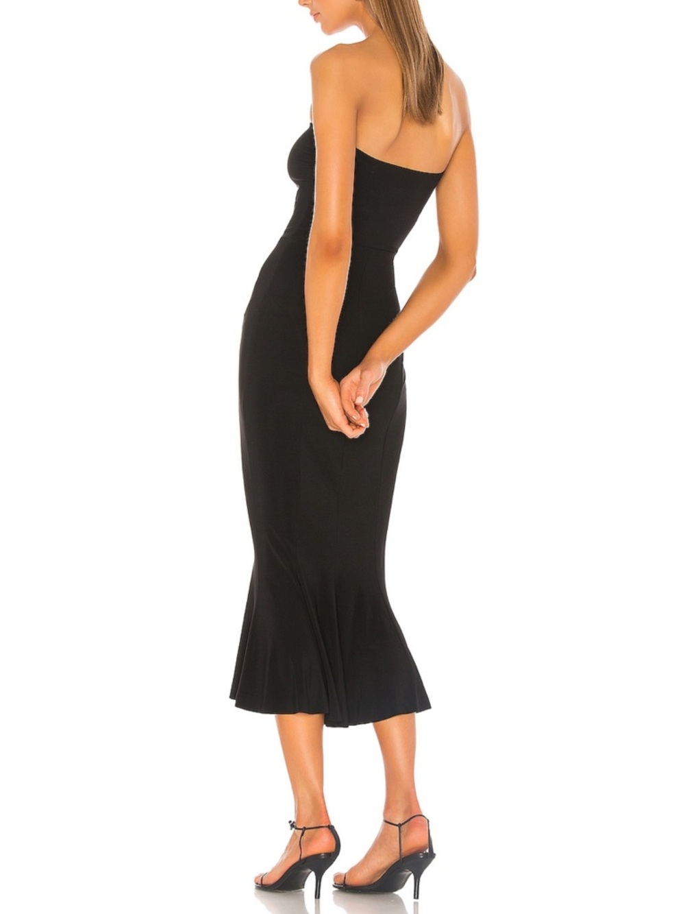 Black Strapless Midi Dress | Norma Kamali - Picture 3 of 12